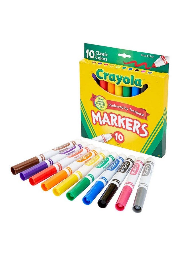 كرايولا أقلام تحديد كرايولا عريضة الخطوط، ألوان كلاسيكية، 10 لكل قلم، 10 قطع (عبوة من قطعة واحدة) - Image 3