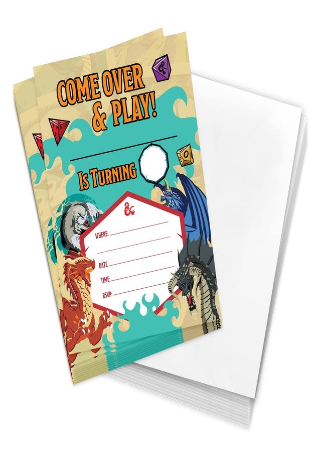 ديزرت كاكتوس بطاقات دعوة عيد ميلاد سعيد بتصميم صبار صحراوي، مستوحاة من لعبة Dungeons & Dragons (D&D)، ١٠ بطاقات مع أظرف، بتصميم دونات، مناسبة لحفلات الأولاد والبنات والأطفال (النمط C). - Image 1