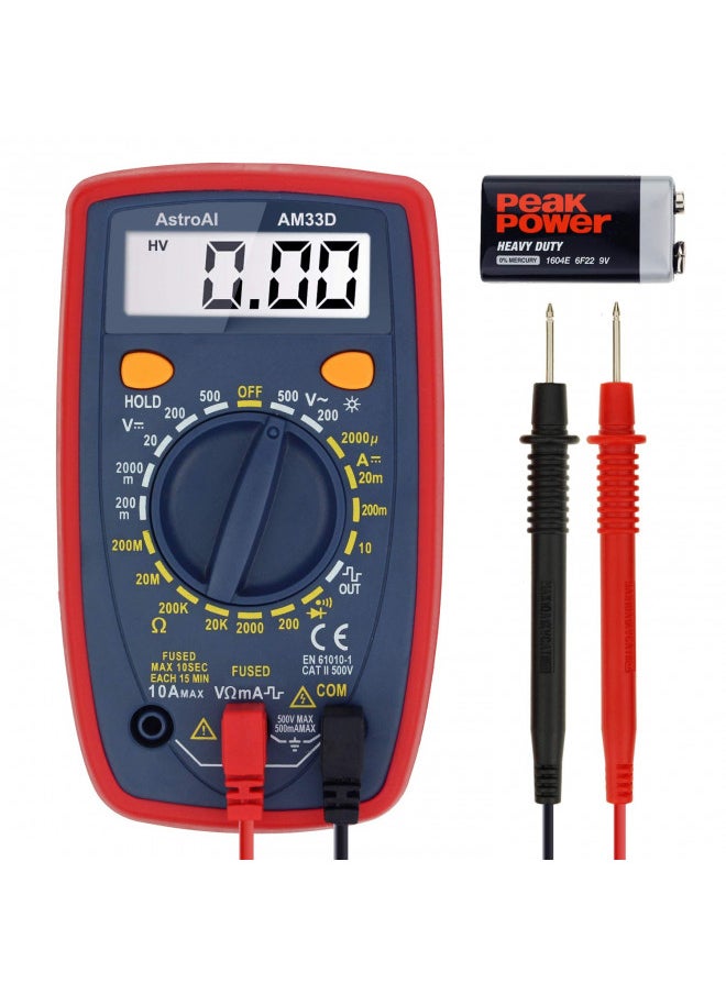 AstroAI AstroAI Multimeter Tester 2000 Counts Digital Multimeter with DC AC Voltmeter and Ohm Volt Amp Meter ; Measures Voltage, Current, Resistance; Tests Live Wire, Continuity  - Image 2