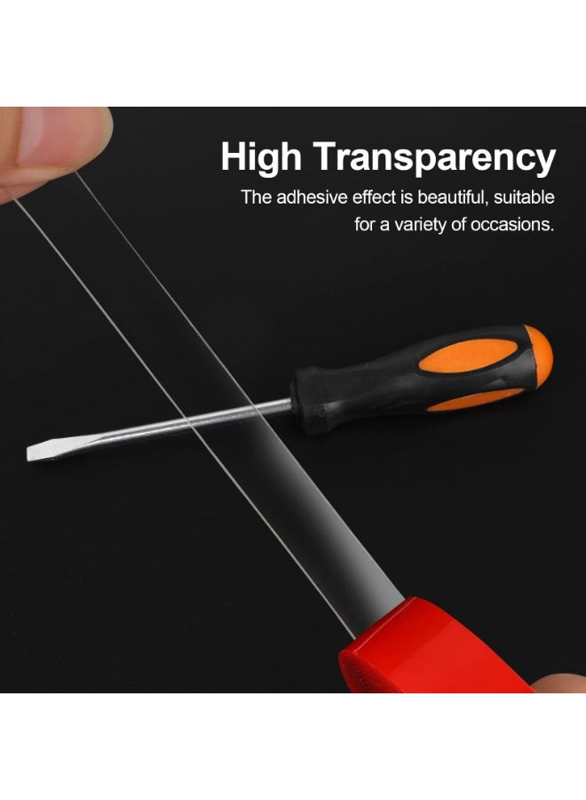 Double Sided Tape 2 Pack Heavy Duty, (3/4" Width, Total 20 FT) Clear Adhesive Waterproof Removable Double Sided Mounting Tape for Carpet Fix, Home Office Wall Decor, DIY Crafts, Car Glass Decor - Image 4