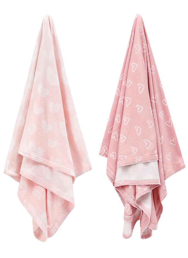 infancie 2-Pack Bamboo Jersey Baby Swaddle Wraps (80 x 80 cm) Age- Newborn to 24 Months, Pink  - Image 1
