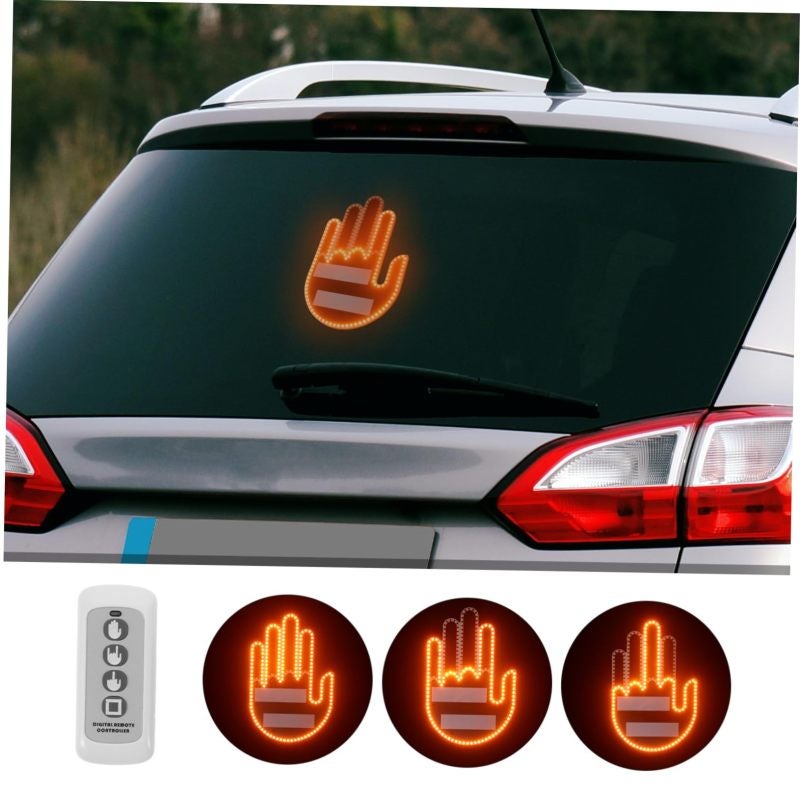 Car LED Warning Light 15 X 9.7 X 2 Cm Durable ABS Material Hands-Free Gesture Control - Wireless Remote Dual-Control Operation Bright LED Array for Night Driving Safety - Image 4