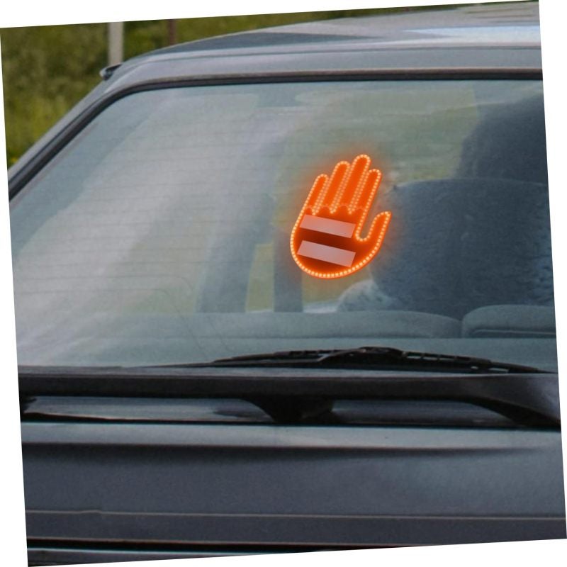 Car LED Warning Light 15 X 9.7 X 2 Cm Durable ABS Material Hands-Free Gesture Control - Wireless Remote Dual-Control Operation Bright LED Array for Night Driving Safety - Image 2