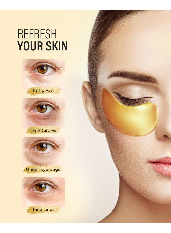 Maskiss 24k Gold Under Eye Patches (25 Pairs), eye mask, Collagen Skin Care Products, Eye Patches for Puffy Eyes, eye masks for dark circles and puffiness - Image 2