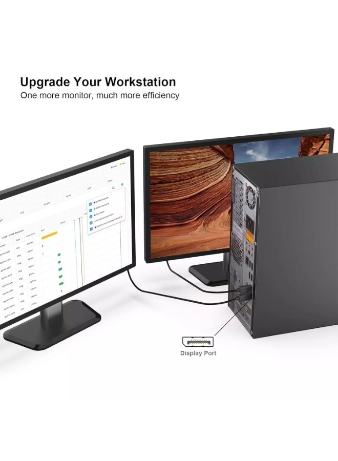 كابل DisplayPort إلى DisplayPort، مطلي بالذهب، يدعم دقة 4K@60Hz، و2K@144Hz (طول 1.8 متر) - Image 4