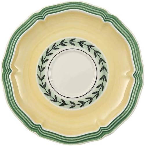 Villeroy & Boch فنجان إسبريسو وصحن فيليروي وبوش حديقة فرنسية فلورنس 5 بوصة من البورسلين الفاخر أبيض متعدد الألوان - Image 1