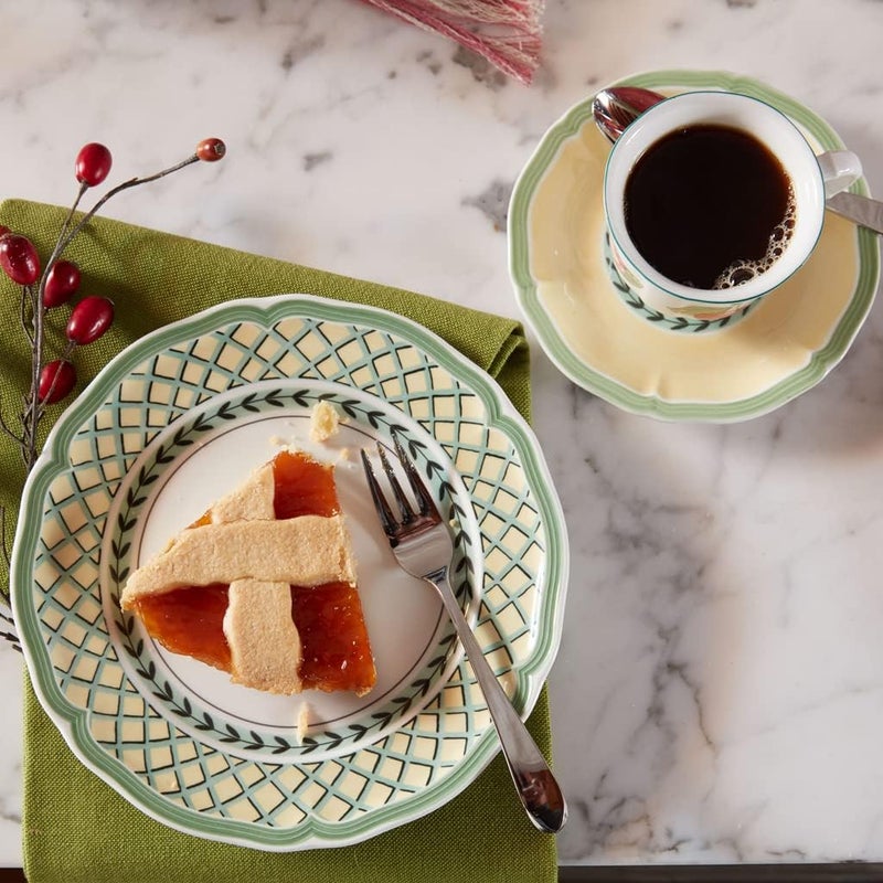 Villeroy & Boch فنجان إسبريسو وصحن فيليروي وبوش حديقة فرنسية فلورنس 5 بوصة من البورسلين الفاخر أبيض متعدد الألوان - Image 2