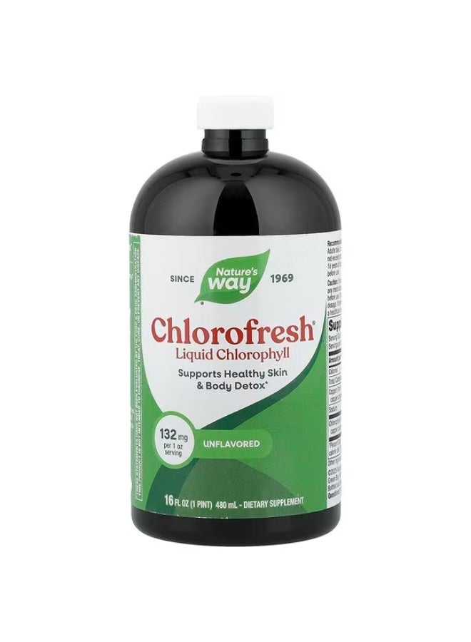 Nature's Way, Chlorofresh, Liquid Chlorophyll, Unflavored, 132 mg, 16 fl oz (480 ml)