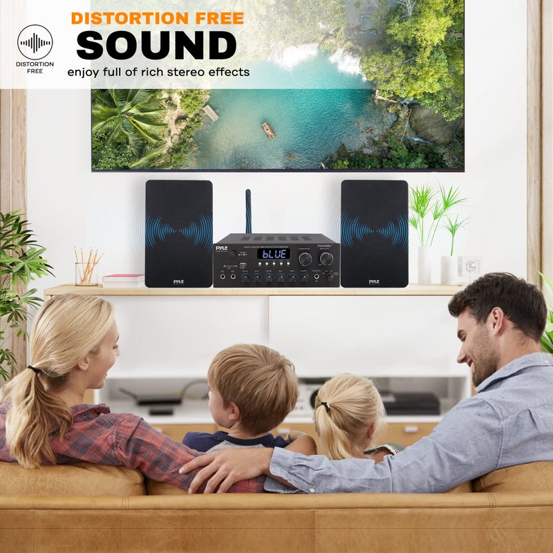 PyleUsa Wood Bookshelf Speaker - 200W Peak - 6.5 in Woofer - .75mm Dome Tweeter - Wall-Mountable Passive Home Theater Satellite - Audiophile Components - Superior Sound - PSMSP6 - Black, Pair - Image 4