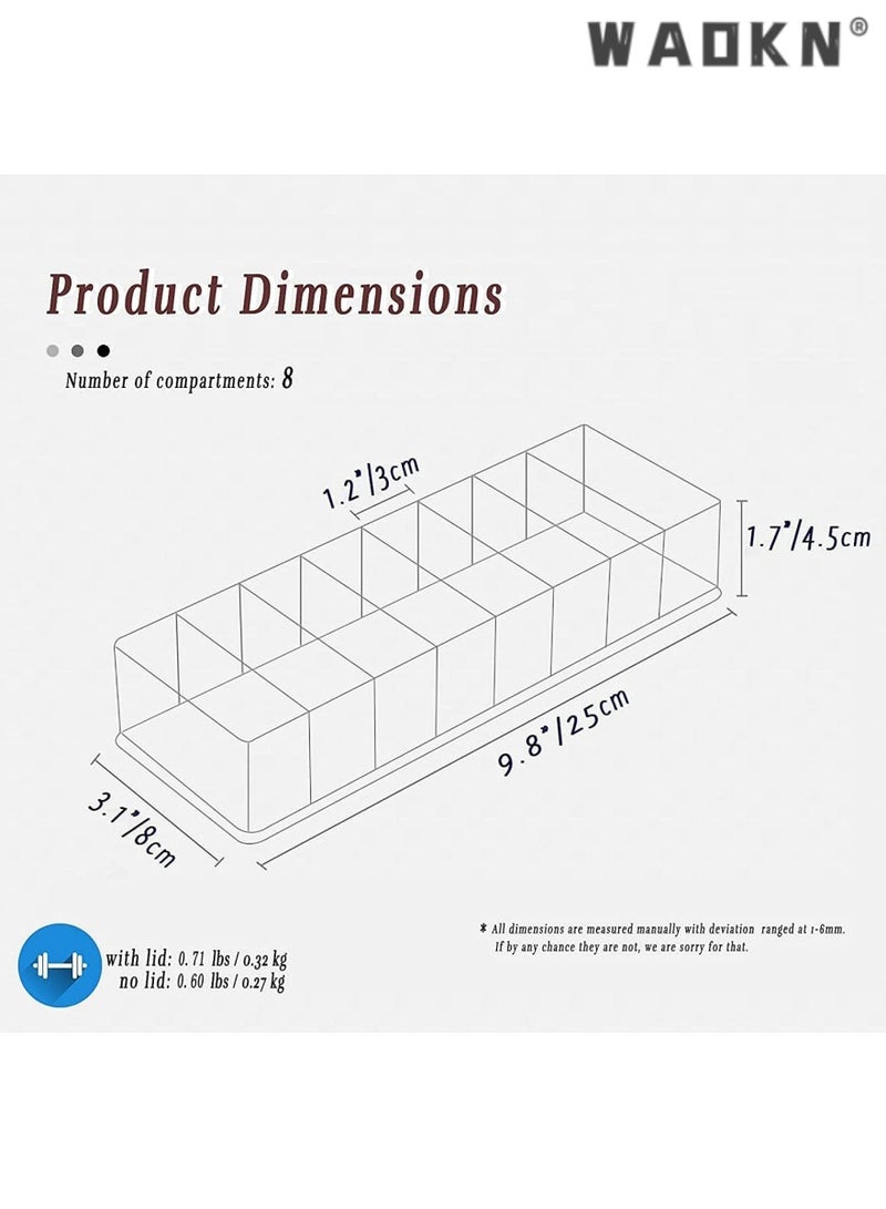 WAOKN Data Cable Organizer Box, Clear Electronics Organizer Boxes, Plastic Cable Management Box, 8 Capacity Acrylic Charger Organizer, Electronics Organizer for Office, Home Use - Image 5