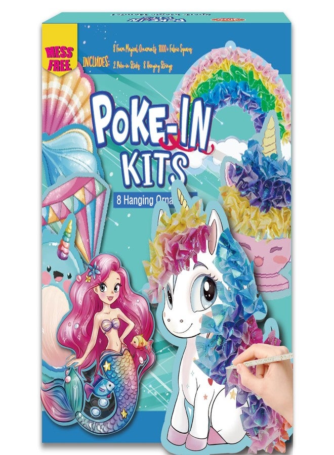 ATFUNSHOP 8 Packs Poke in Crafts Art Kits for Girl, Unicorn Mermaid Mess Free Kids' Paper Craft Kits, Birthday Gift for Girls 4 5 6 7 8 9 Years Old, DIY Presents, Mess Free Art Activity - Image 1