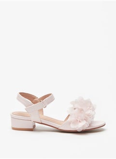 Girl's Embellished Strappy Sandals With Hook And Loop Closure Ramadan Collection