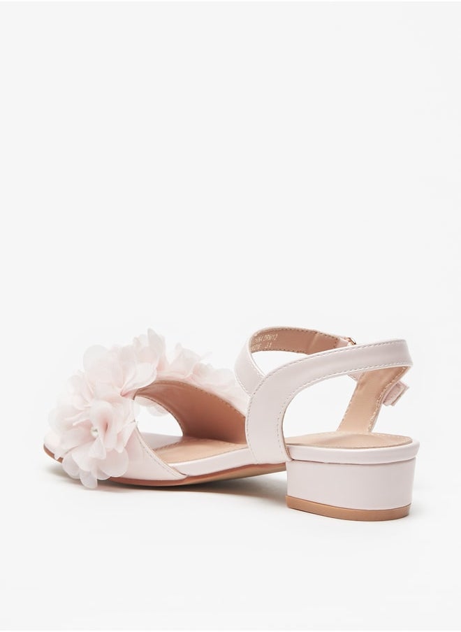 Flora Bella By Shoexpress - Girl's Embellished Strappy Sandals With Hook And Loop Closure Ramadan Collection - Image 1
