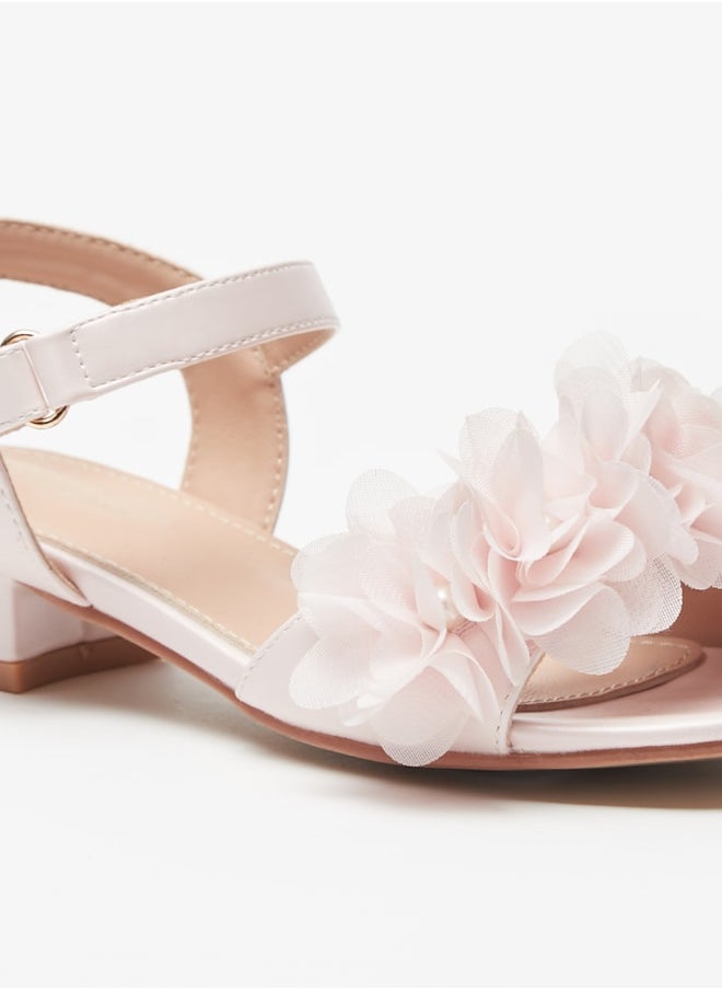 Flora Bella By Shoexpress - Girl's Embellished Strappy Sandals With Hook And Loop Closure Ramadan Collection - Image 1