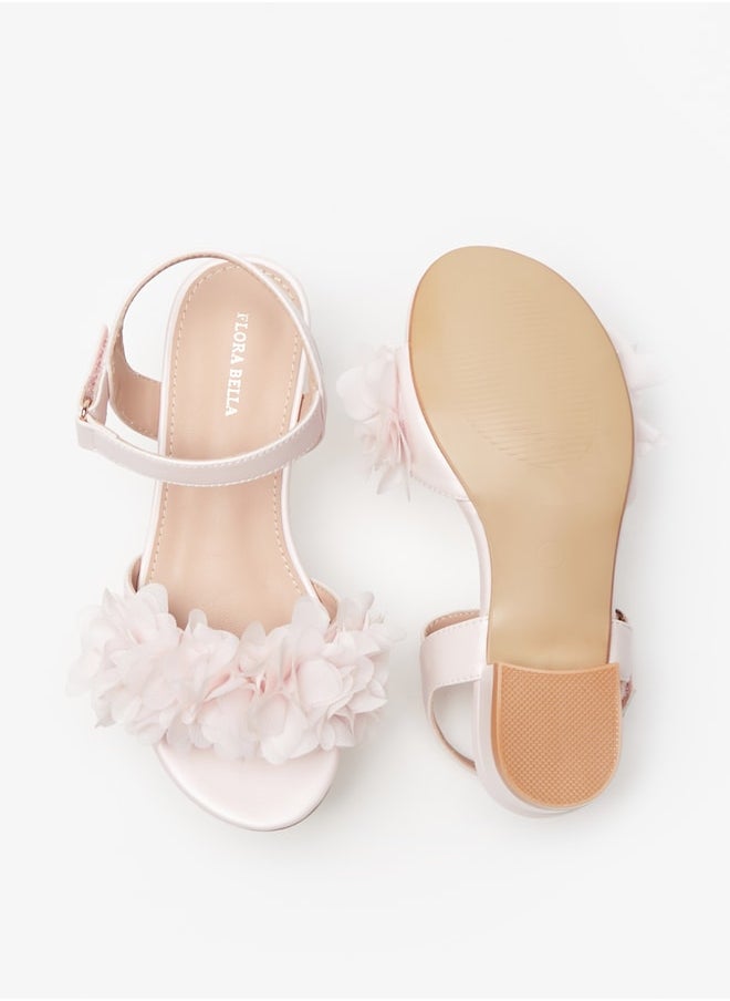 Flora Bella By Shoexpress - Girl's Embellished Strappy Sandals With Hook And Loop Closure Ramadan Collection - Image 1