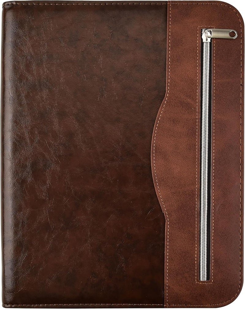 Arpan Soft Touch Conference Folder Portfolio A4 with Calculator & Pad - Chocolate Brown - Image 1