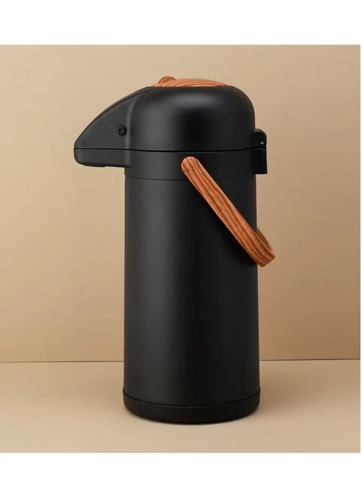 إكسترا ترمس ستانلس ستيل ضغط أسود 3 لتر- يحفظ الحرارة والبرودة لساعات - Image 1