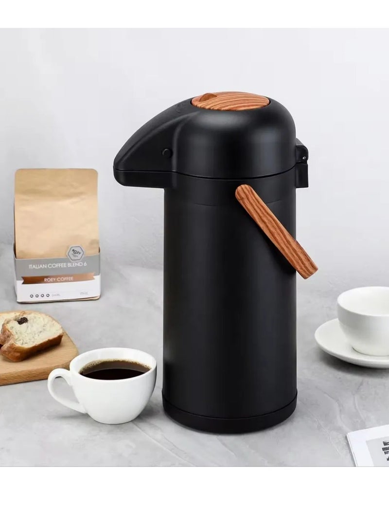 إكسترا ترمس ستانلس ستيل ضغط أسود 3 لتر- يحفظ الحرارة والبرودة لساعات - Image 4