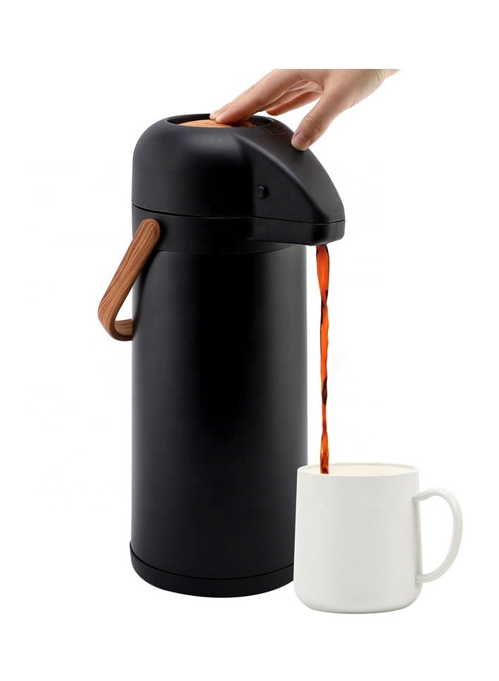 إكسترا ترمس ستانلس ستيل ضغط أسود 3 لتر- يحفظ الحرارة والبرودة لساعات - Image 2