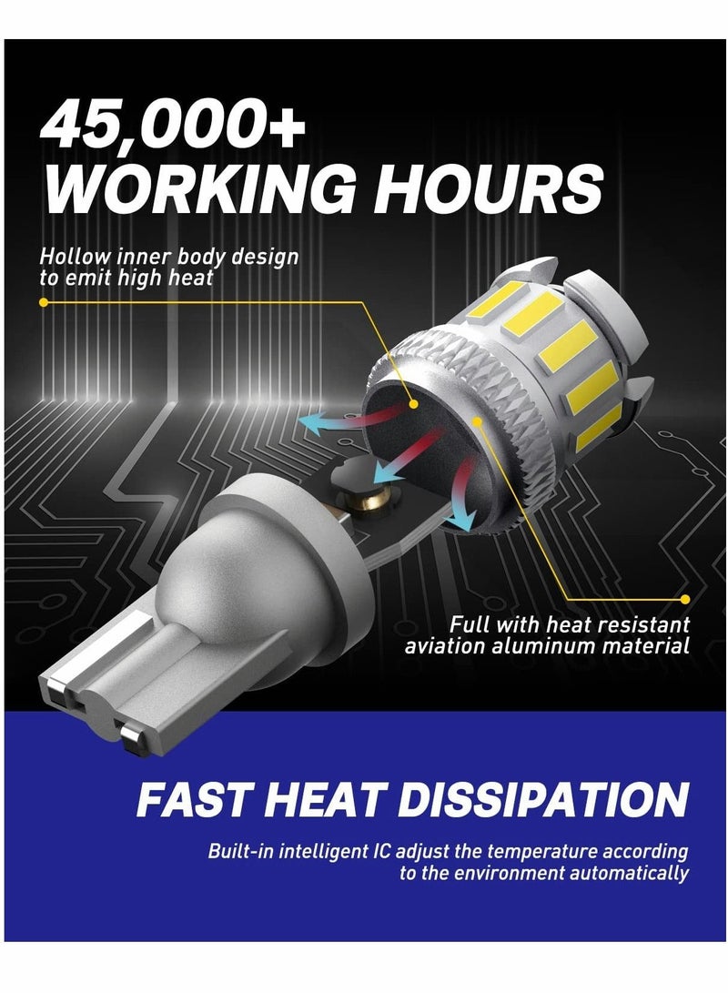 LED Bulb, Car Light, License Plate 300% High Brightness, T10 168 2825 W5W Bulbs for Dome Map Door Courtesy Interior Lights 6000K White, Pack of 2 - Image 4