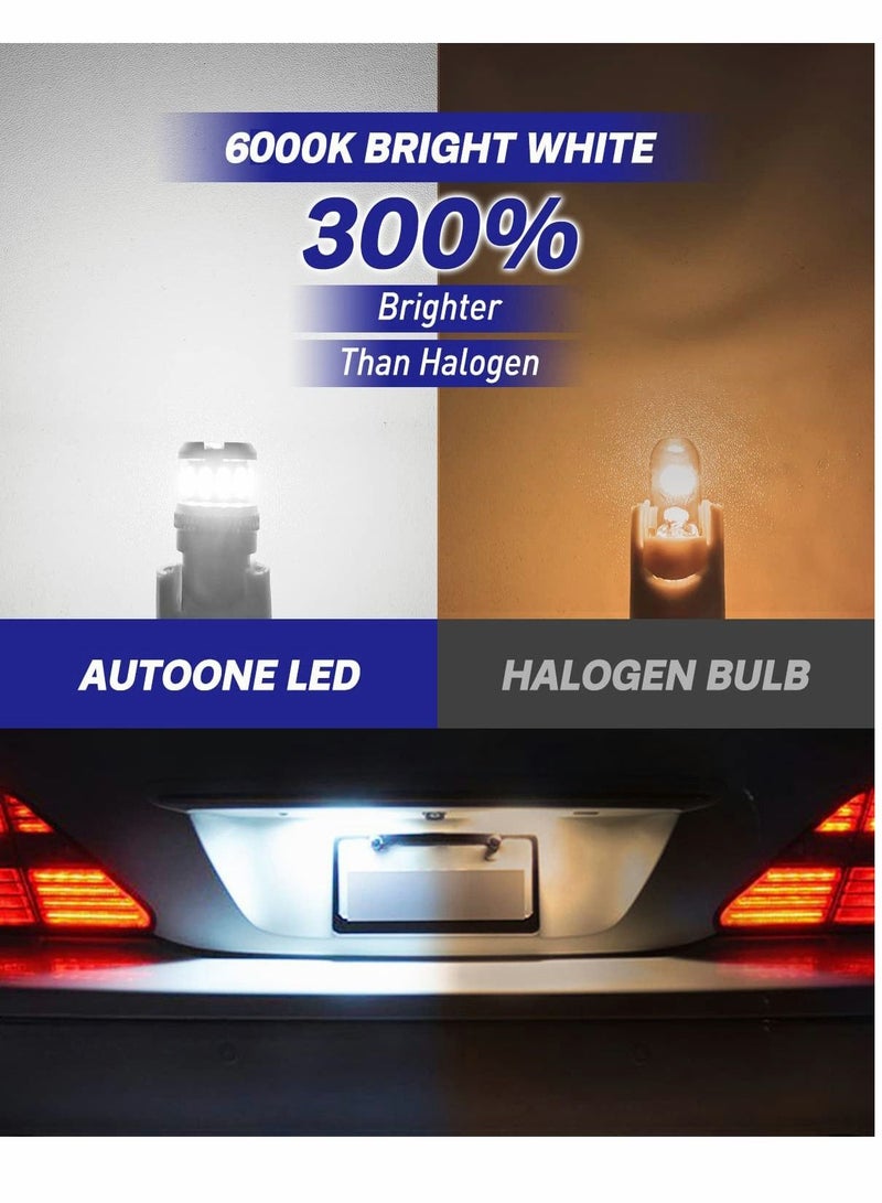 LED Bulb, Car Light, License Plate 300% High Brightness, T10 168 2825 W5W Bulbs for Dome Map Door Courtesy Interior Lights 6000K White, Pack of 2 - Image 2