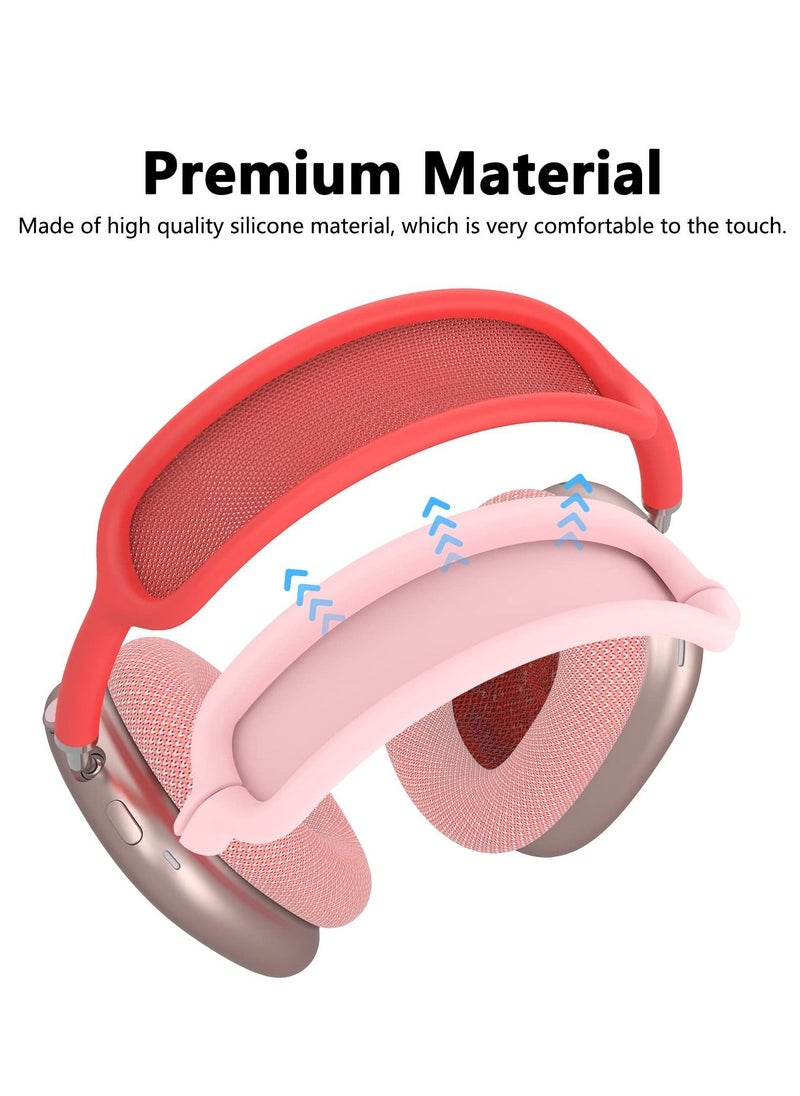 Generic - Silicone Cases Suitable for Apple AirPods Max 3-in-1 Headphones Anti-Scratch Ear Cups Cover Headband Cover and Ear Pad Protector Case Skin Accessories (Pink) - Image 1