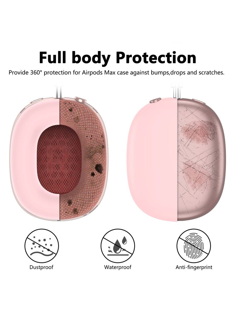 Generic - Silicone Cases Suitable for Apple AirPods Max 3-in-1 Headphones Anti-Scratch Ear Cups Cover Headband Cover and Ear Pad Protector Case Skin Accessories (Pink) - Image 1