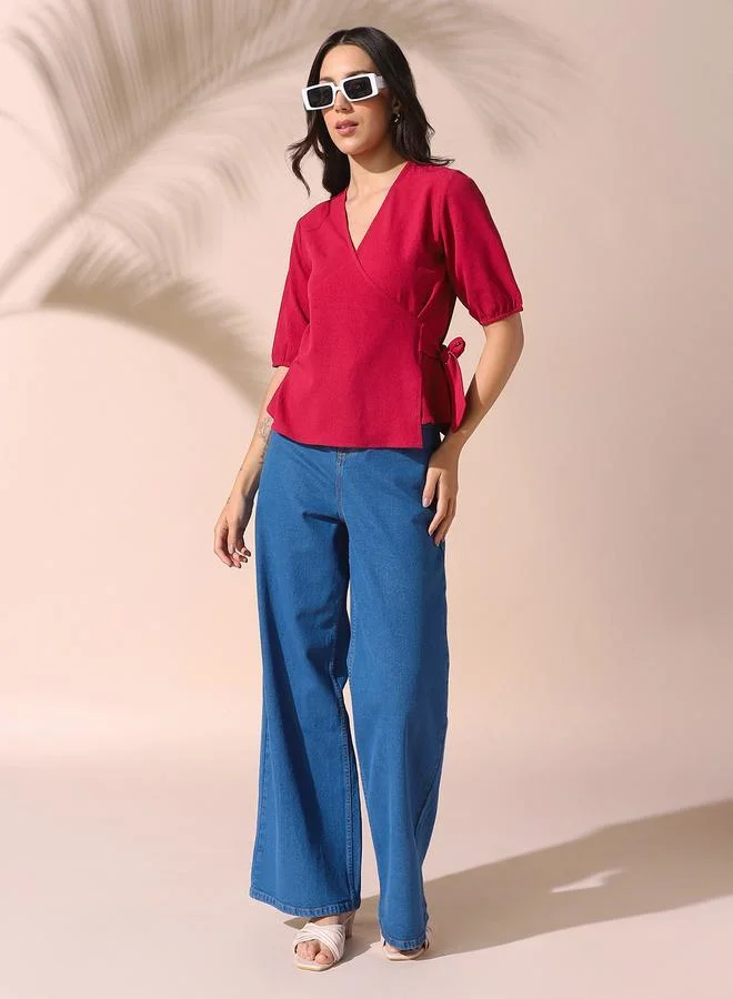 Teal Suede Button-Down Shirt