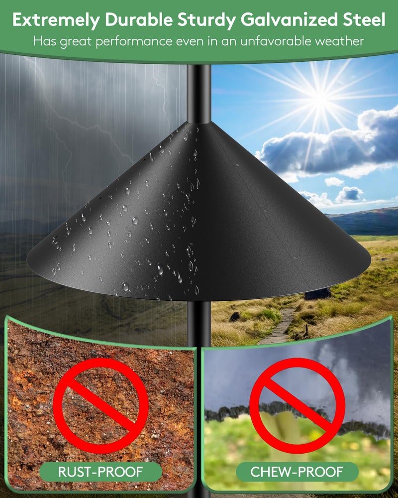 KITVONA 19 Inch Metal Squirrel Baffle for Bird Feeder Pole, Outdoor Squirrel Proof Bird Feeders, Bird House Guard for Shepherdâ€™s Hook, Rust Chew Proof Heavy Duty - Image 3