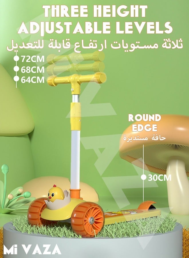 مي فازا سكوتر للأطفال بثلاث عجلات مع عجلات مضيئة LED للأطفال الصغار من البنات والأولاد، 3 ارتفاعات قابلة للتعديل، تميل إلى التوجيه، سطح عريض جدًا، عجلات مضيئة للأطفال من عمر 3 إلى 14 عامًا - Image 2