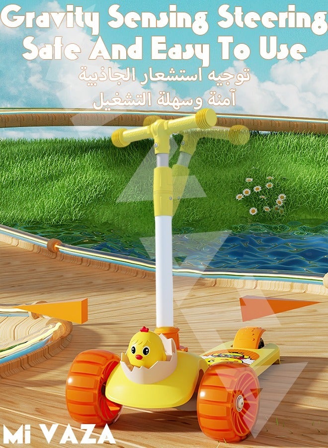 مي فازا سكوتر للأطفال بثلاث عجلات مع عجلات مضيئة LED للأطفال الصغار من البنات والأولاد، 3 ارتفاعات قابلة للتعديل، تميل إلى التوجيه، سطح عريض جدًا، عجلات مضيئة للأطفال من عمر 3 إلى 14 عامًا - Image 5