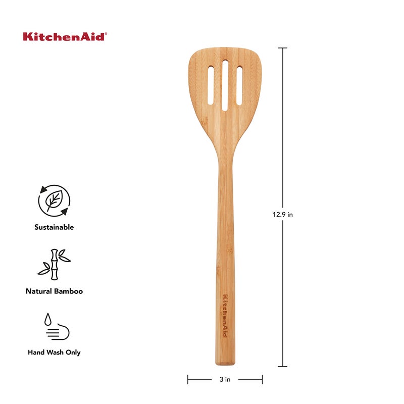 KitchenAid Universal Bamboo Slotted Turner  12-Inch - Image 2
