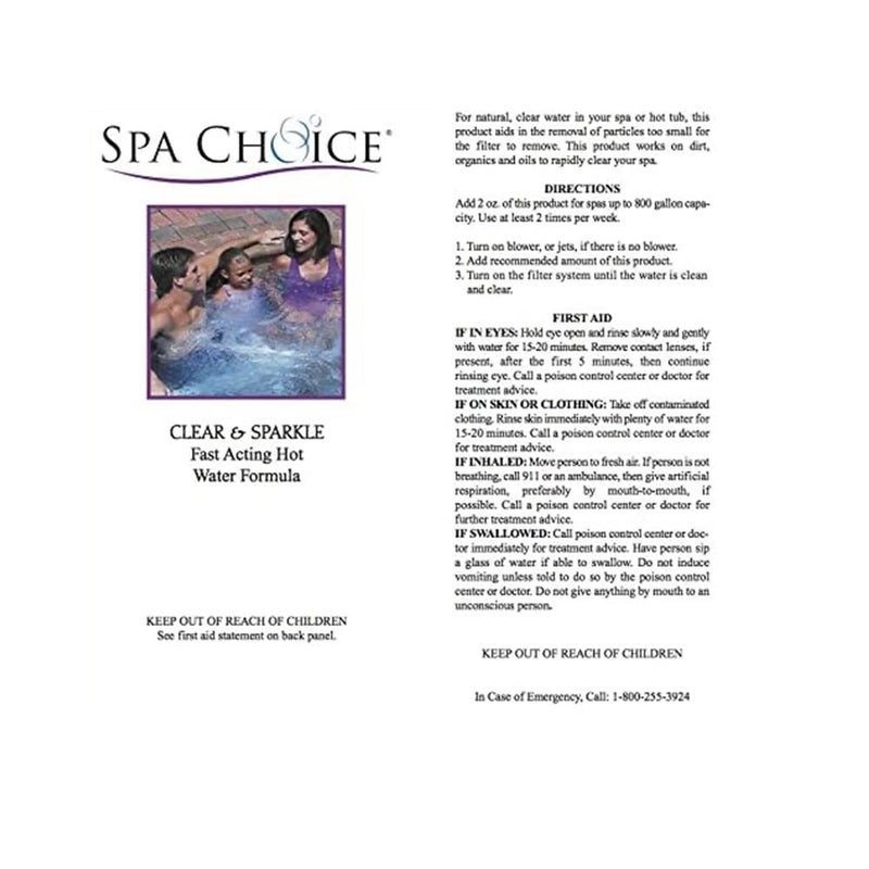 SpaChoice 1-Pint Premium Clear and Sparkle Hot Tub Clarifier, Spa Clarifier Hot Tub, Made in USA - Image 3