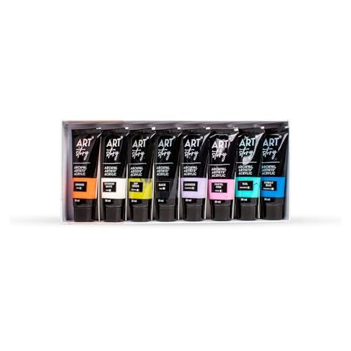 itsy-bitsy Itsy Bitsy Art Story Artists Acrylic Paint Set - Pastel 8 colours X 30ml each| for Paper, Canvas, MDF, Wall, Glass, Plastic, Metal, Terracotta|Premium Multi Surface paint for DIY Art & Craft| For Beginners Students Adults - Image 4