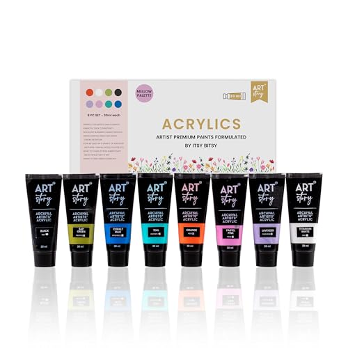 itsy-bitsy Itsy Bitsy Art Story Artists Acrylic Paint Set - Pastel 8 colours X 30ml each| for Paper, Canvas, MDF, Wall, Glass, Plastic, Metal, Terracotta|Premium Multi Surface paint for DIY Art & Craft| For Beginners Students Adults - Image 1