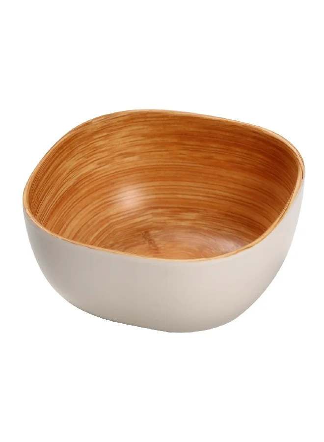 Felli Melamine and Bamboo Salad Dressing Bowl White and Brown 180 ml Y1K120100-PH051-H