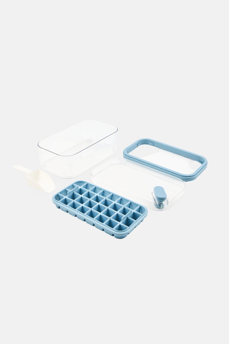 Just Cook Ice Cube Tray With Lid Storage Bin And Scooper, Slate Blue - Image 2
