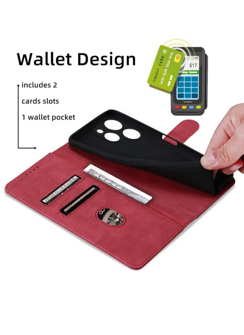 X-level Tecno Spark 10 Pro Case Cover Soft Quality Leather Flip Folio Wallet with Card Slots Holder Stand Back Cover Drop-Proof Shock-Proof Protective Cell Phone Back Accessories Protection  - Image 3