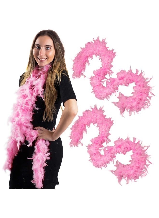 Tigerdoe Feather Boas - 2 Pack Mardi Gras Boas- Marabou Boas - Party Dressup Costume Accessories - 72 Inch Long Boas - Image 1