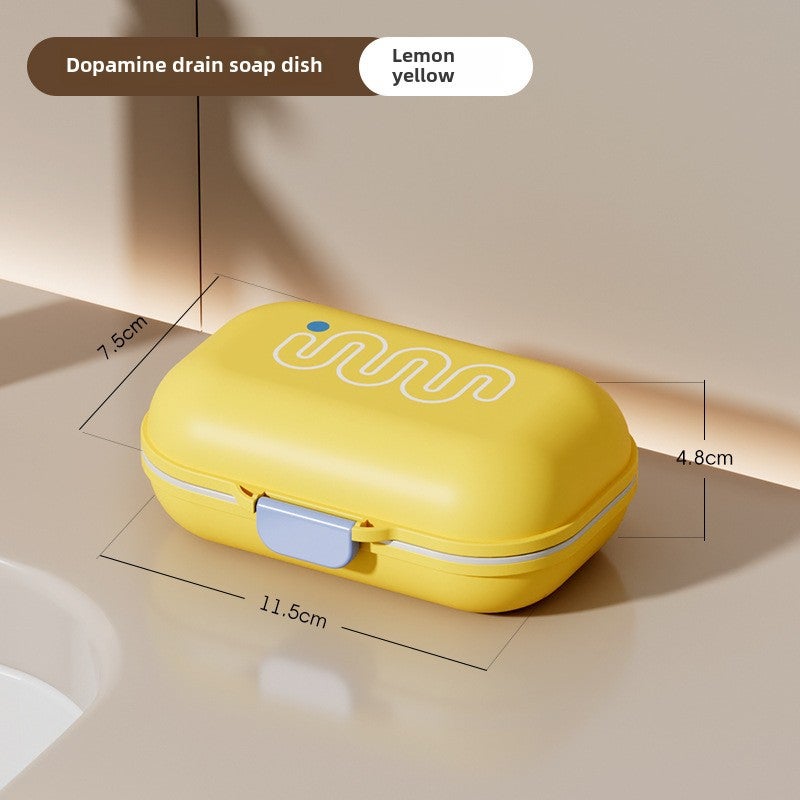 Luxury Travel Soap Box with Drainage Lid Lemon yellow [with sealing ring]