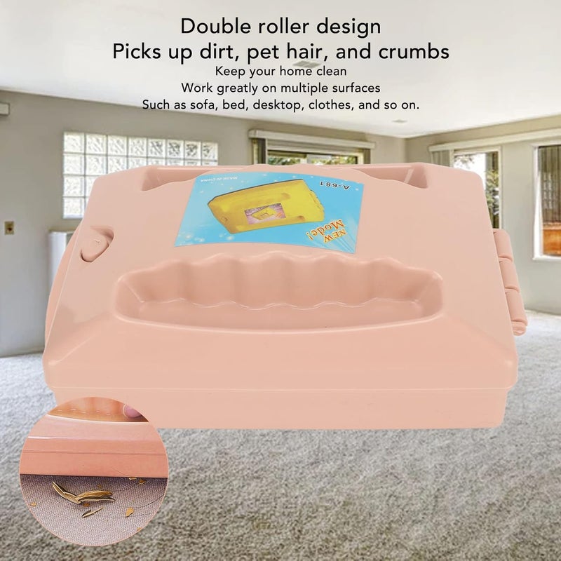 Carpet Sweeper Manual Rug Sweeper Carpet Brush Double Roller Remove Debris Table Sweeper Cleansing Brush for Desktop Bed Sofa - Image 2
