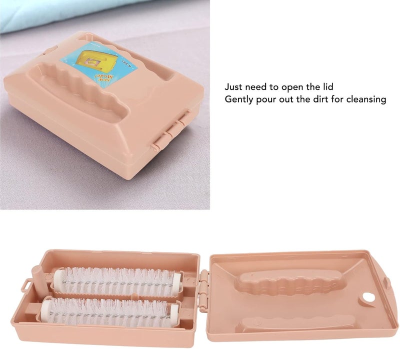 Carpet Sweeper Manual Rug Sweeper Carpet Brush Double Roller Remove Debris Table Sweeper Cleansing Brush for Desktop Bed Sofa - Image 3