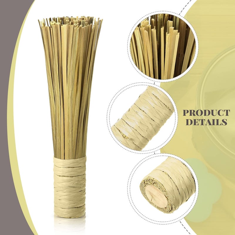 Canlierr 12 Inches Wok Brush Cleaning Whisk Bamboo Scrub Brush Kitchen Cleaning Bamboo Pot Scraper Scrubber Dish Pan for Cooking Skillet Grill Utensils Scrubbing 2 Pack - Image 3