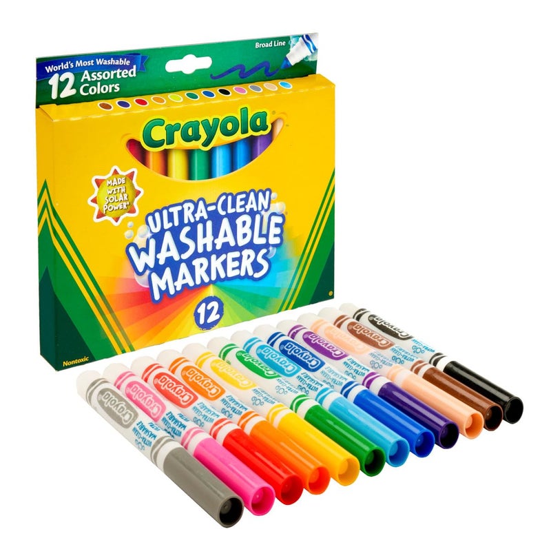Crayola Broad Line Markers (12ct), Washable Markers for Kids, Classroom Supplies for Teachers, Kids Back to School Supplies, 3+ - Image 3