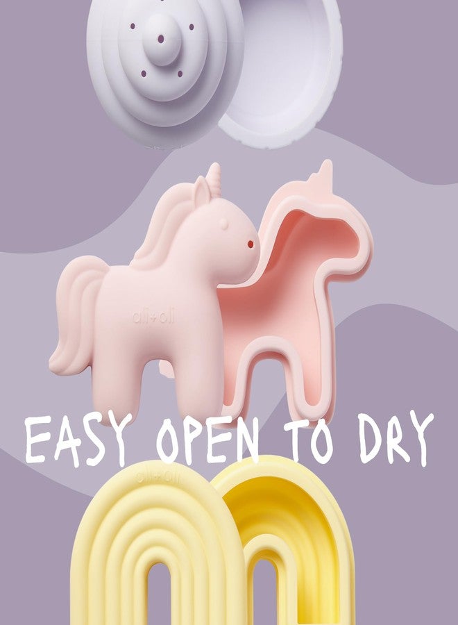 Ali+Oli Squirt Silicone Bath Toys (3pc) Unicorn Set | BPA-Free Food-Grade Silicone, Easy to Clean, Dishwasher Safe for Toddlers, Phthalate-Free - Image 4