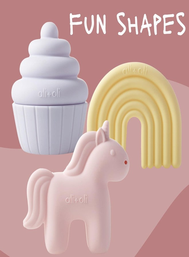 Ali+Oli Squirt Silicone Bath Toys (3pc) Unicorn Set | BPA-Free Food-Grade Silicone, Easy to Clean, Dishwasher Safe for Toddlers, Phthalate-Free - Image 3