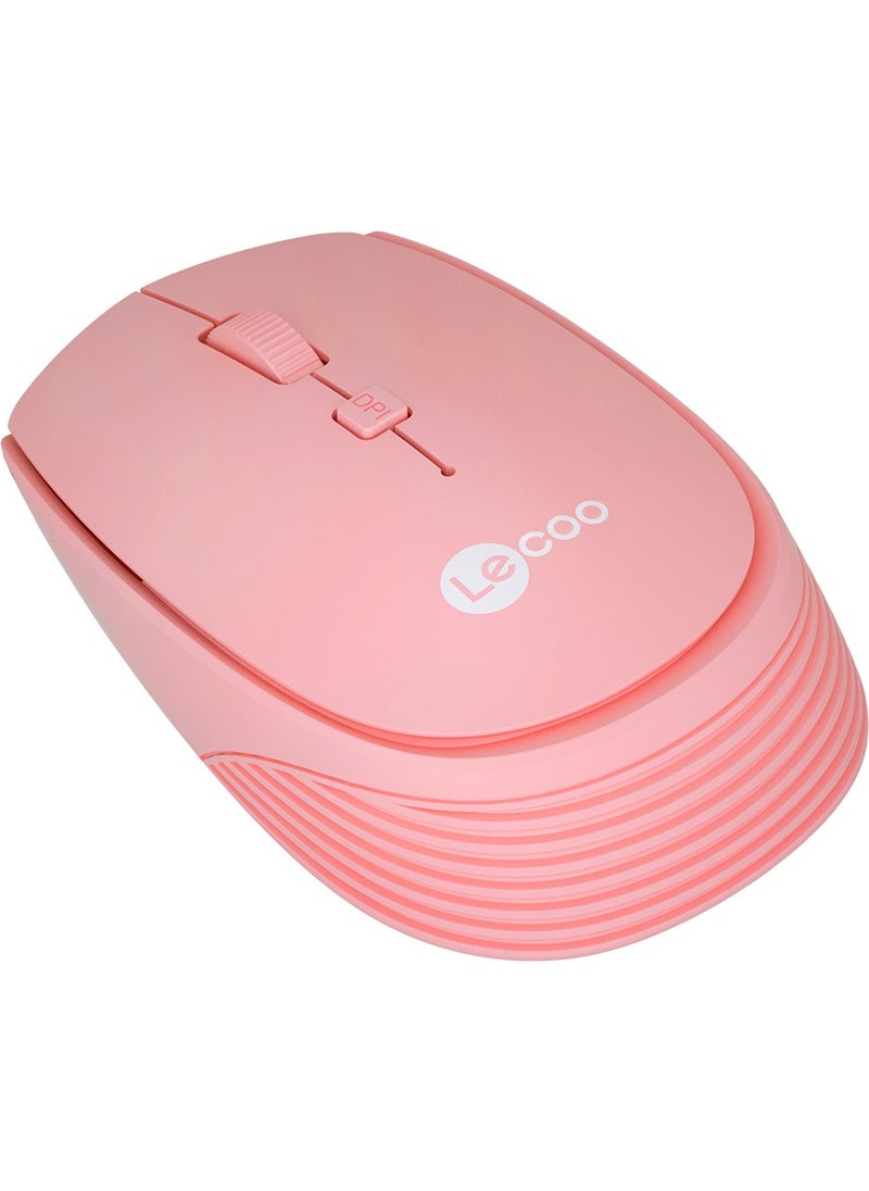 lecoo - WS202 Wireless 1200DPI 4-Button Optical Mouse Pink - Image 1