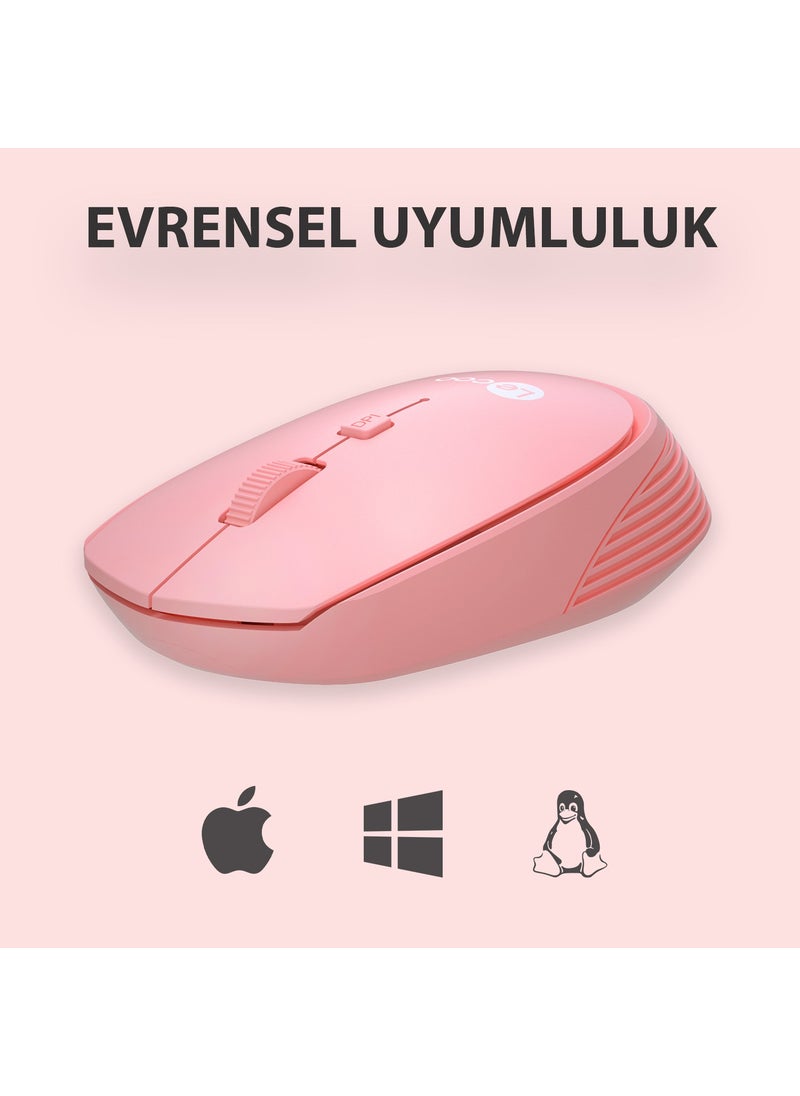lecoo - WS202 Wireless 1200DPI 4-Button Optical Mouse Pink - Image 1