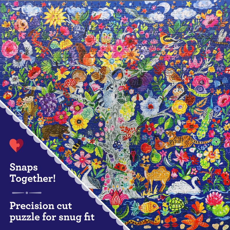 eeBoo 1000 Piece Puzzle - Tree of Life Jigsaw Puzzle for Adults, Square 23" x 23" Made with Recycled Board & Vegetable-Based Ink - Image 4
