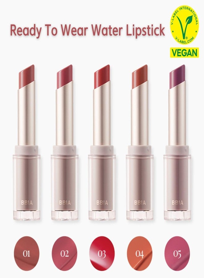 BBI@ BBIA BBIA Ready To Wear Water Lipstick – Sheer Long-Lasting Lip Gloss Stick, Glowy & Glossy Texture, Moisturizing, Transparent & Buildable Color, Natural Tinting, Korea Lip Makeup (05 - WET PLUM) - Image 2